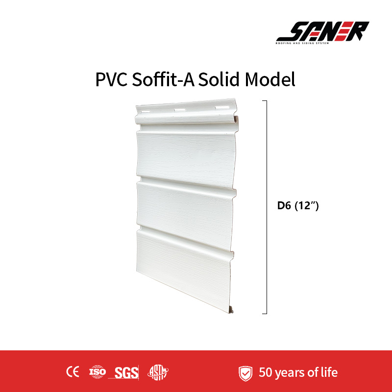 D6 PVC Soffit-A Perforated Panel – 12" Exterior Soffit with Central Ventilation