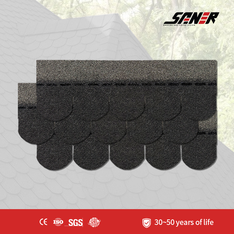 Fish-Scale Asphalt Shingles - Decorative Roof Tiles for Unique Residential Exterior Architecture