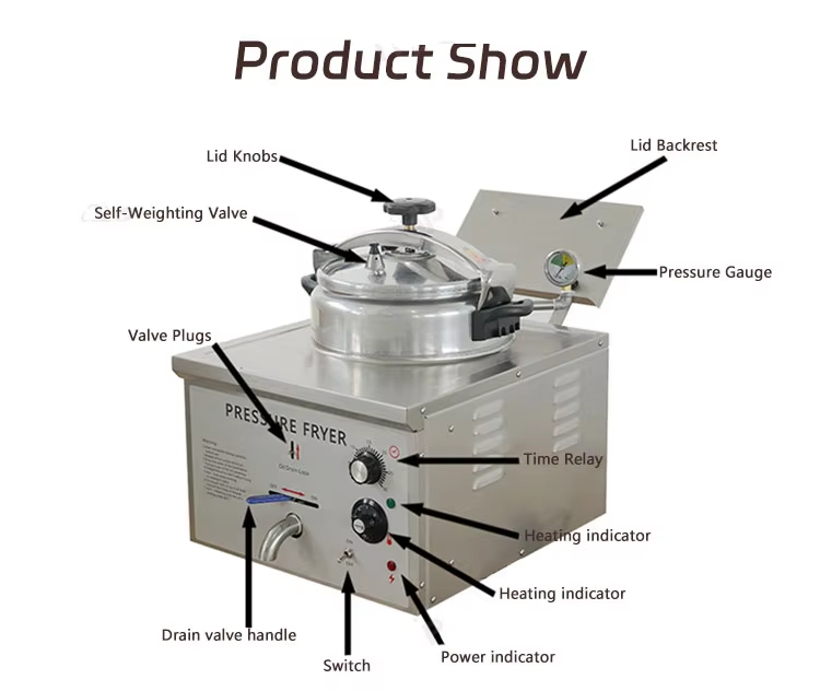 16L Electric Table Top Chicken Pressure Fryer Machine Broaster pressure fryer factory