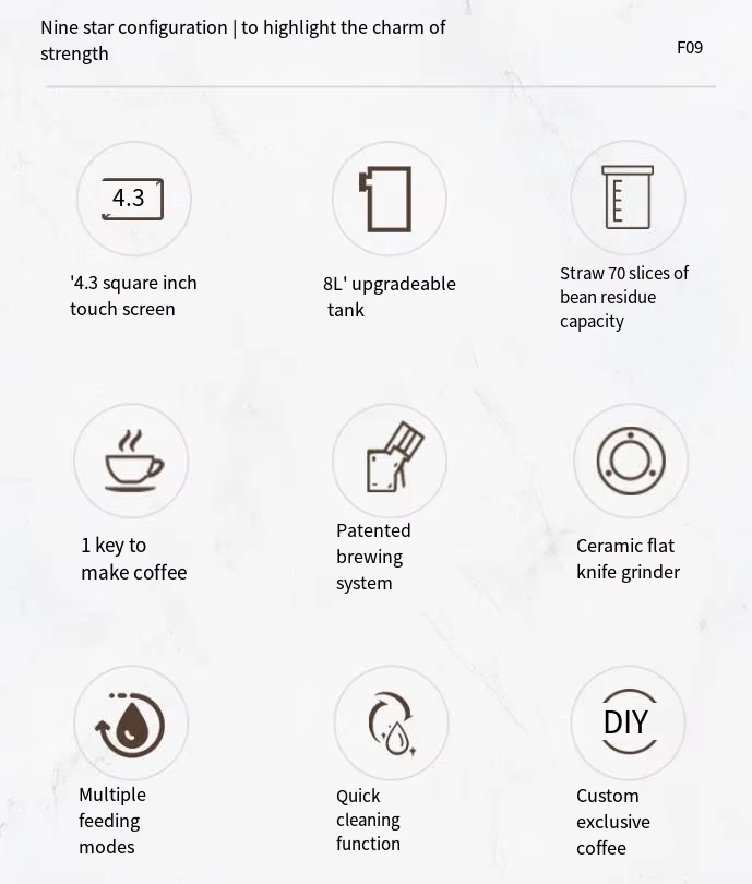 Fully Automatic Cleaning LCD Touch Screen Coffee Maker Large Commercial Automatic Grinding Espresso Machine manufacture