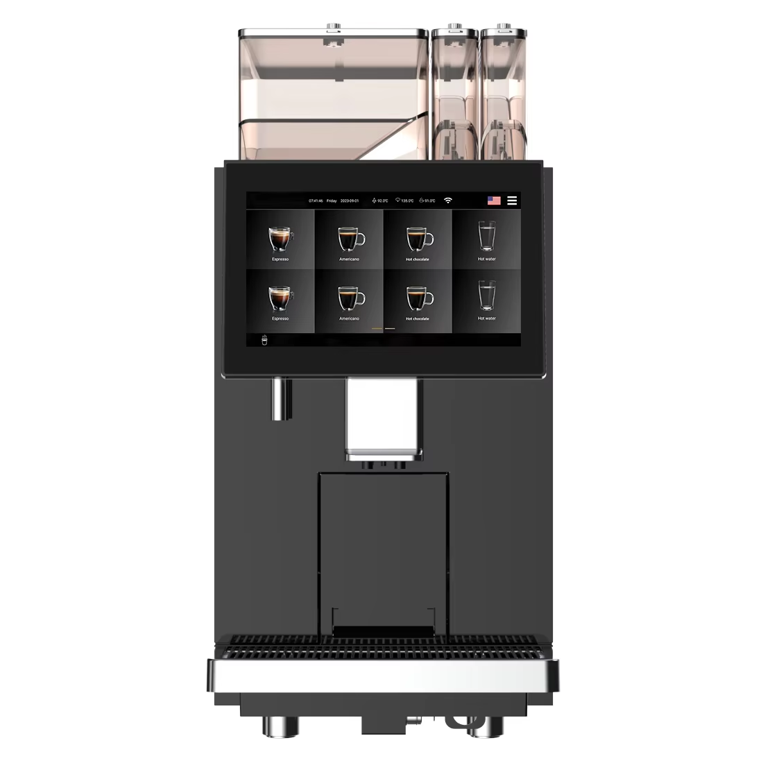 Commercial bean to cup fully super auto automatic cappuccino espresso coffee machine for commercial use manufacture