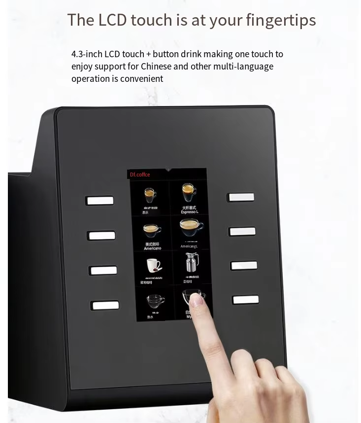 Fully Automatic Cleaning LCD Touch Screen Coffee Maker Large Commercial Automatic Grinding Espresso Machine supplier