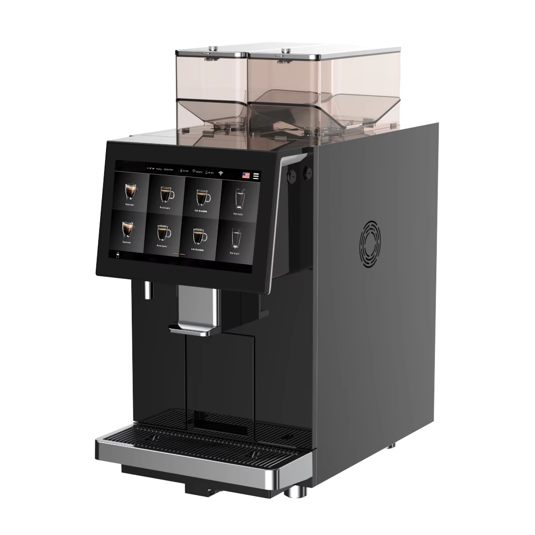 Commercial bean to cup fully super auto automatic cappuccino espresso coffee machine for commercial use details