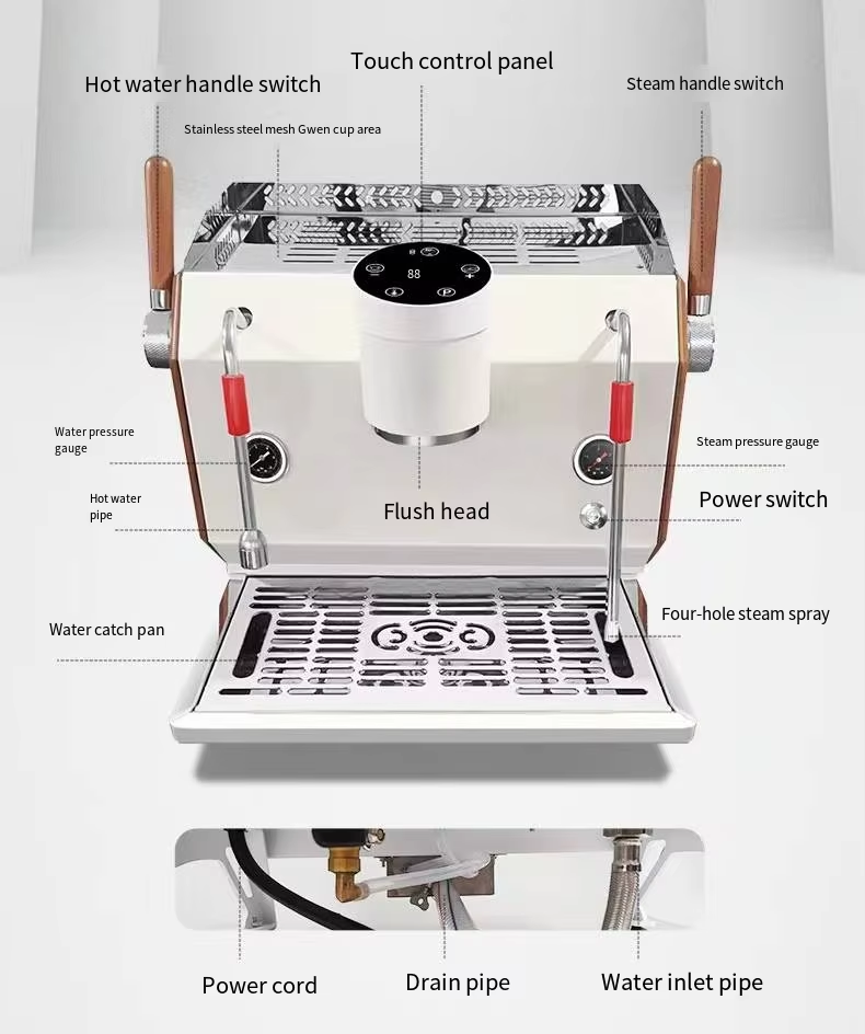 commercial high end smart italian industrial double boiler espresso coffee machine maker for latte art beginners-16