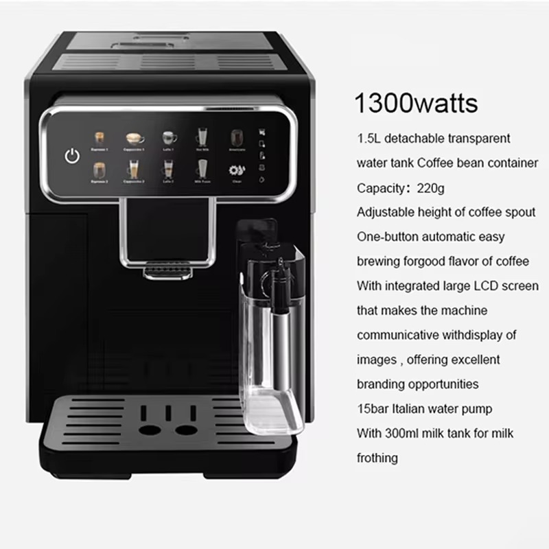 smart cappuccino full super fully automatic espresso coffee machine maker with grinder milk tank home-18