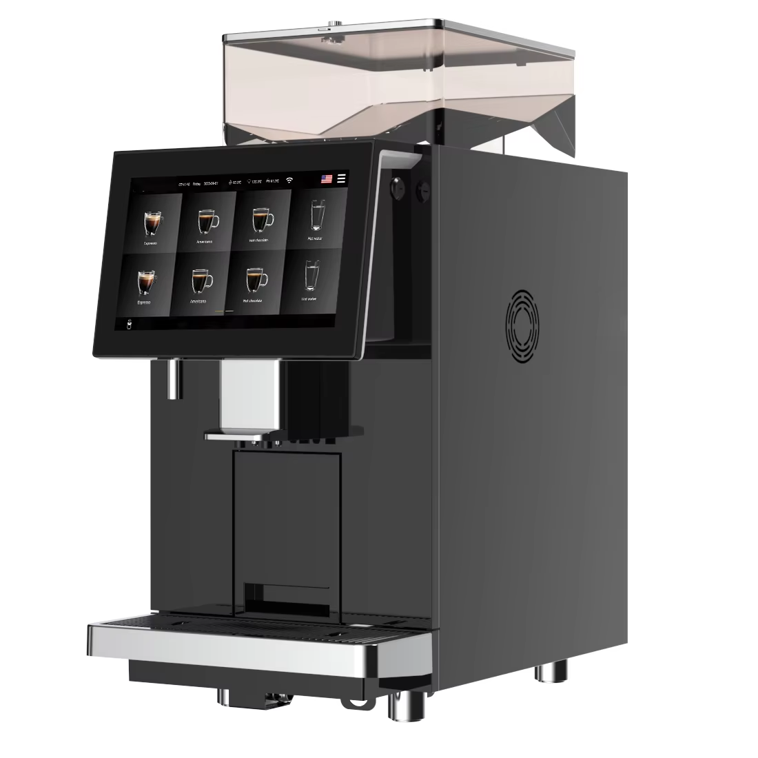 Commercial bean to cup fully super auto automatic cappuccino espresso coffee machine for commercial use factory