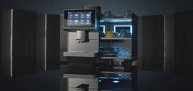 Touch Screen Barista fully Automatic Bean to Cup Commercial espresso Coffee Machine with milk factory