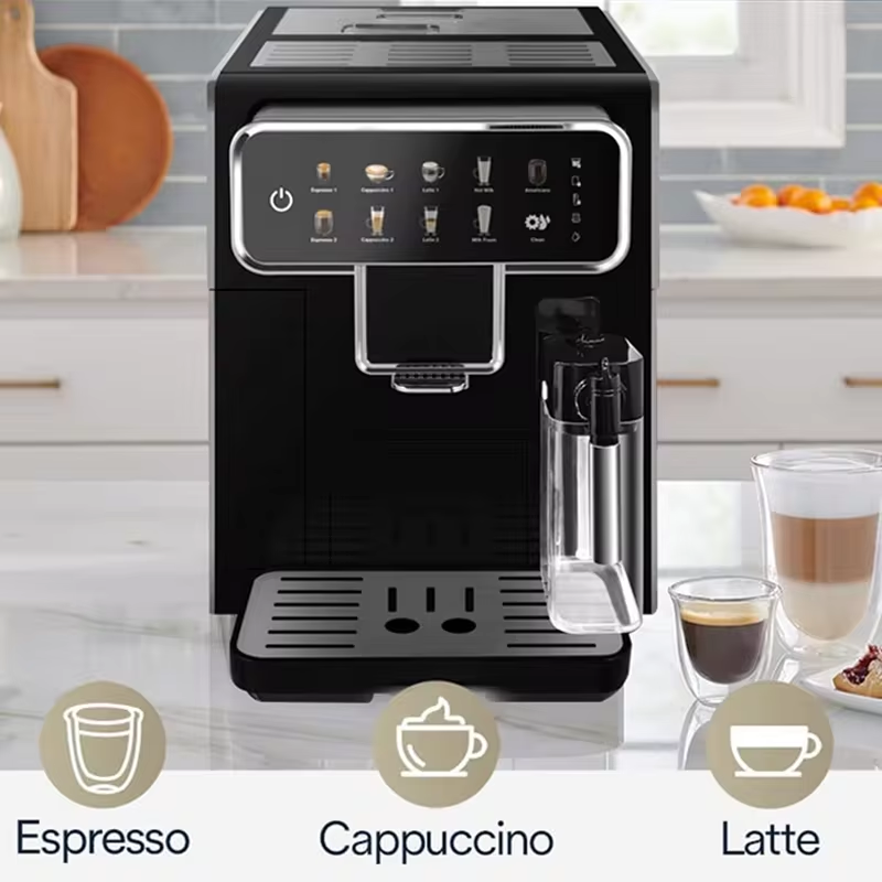 smart cappuccino full super fully automatic espresso coffee machine maker with grinder milk tank home-19