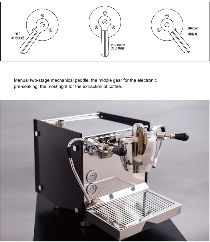 Mini double boiler Saturated brewing head rotary pump commercial Italian semi-automatic coffee maker coffee maker manufacture