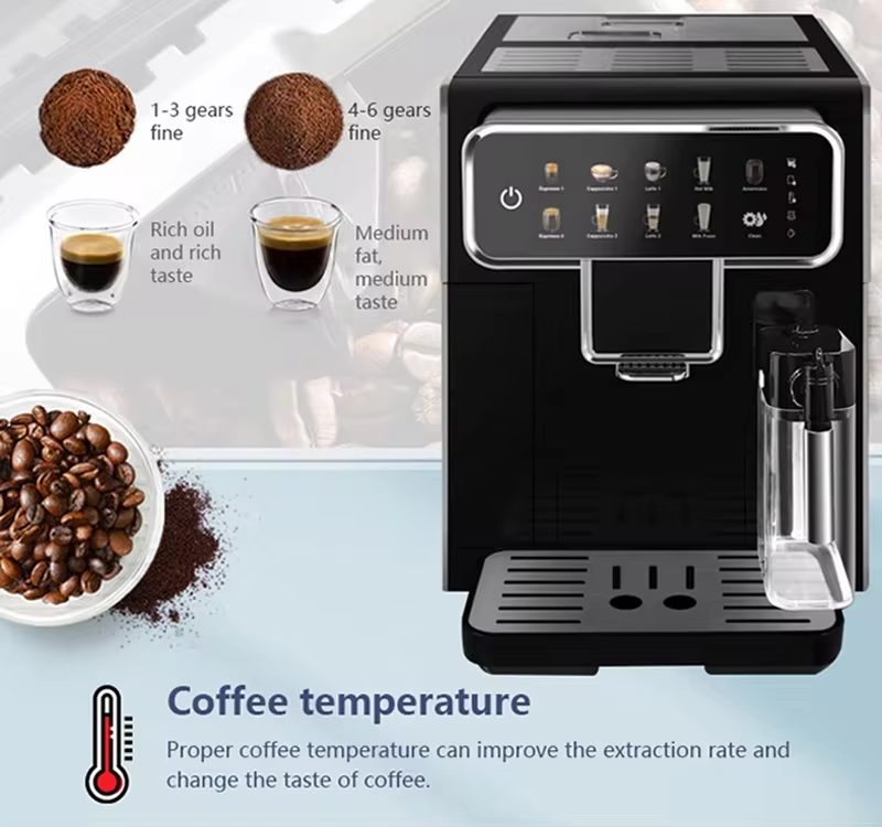 smart cappuccino full super fully automatic espresso coffee machine maker with grinder milk tank home-21