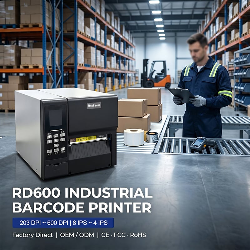 RD600 Series Industrial Barcode Label Printer - High-Res, High-Speed Thermal Transfer with Multi-Connectivity for Manufacturing