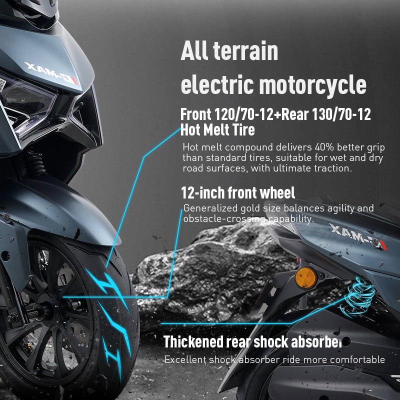 Motocyclette électrique Smilodon 2e génération, motocyclette électrique de 3000 W, motocyclette électrique haute performance, motocyclette électrique atteignant 85 km/h, motocyclette électrique à longue autonomie (100 km), motocyclette électrique au lithium, motocyclette électrique tout-terrain, motocyclette électrique à haut couple, rapide c