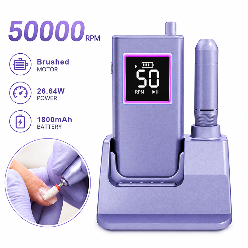50000RPM Rechargeable Nail File Machine 1800mAh