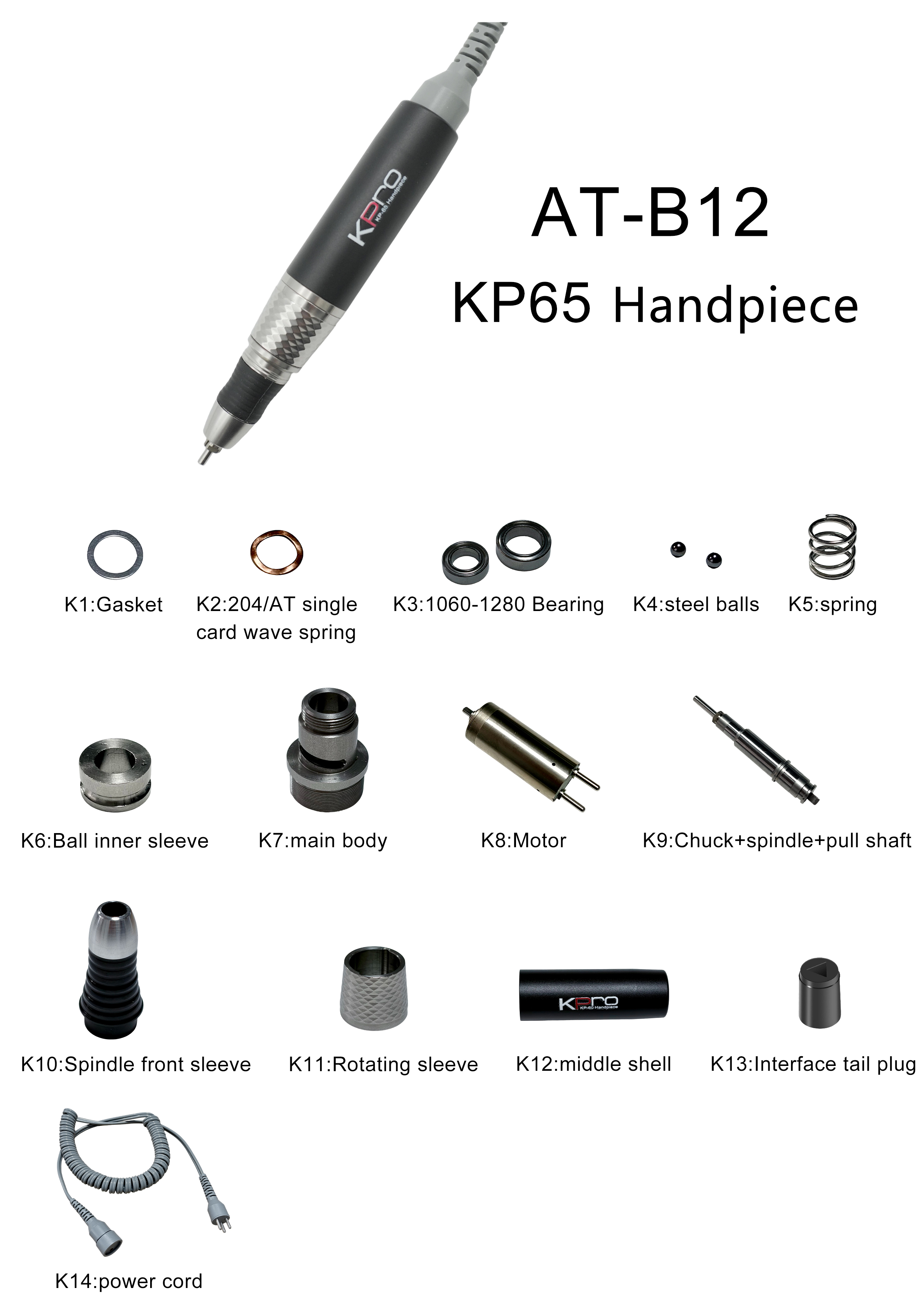 KP60 vs KP65 handpiece, best portable nail drill handpiece.