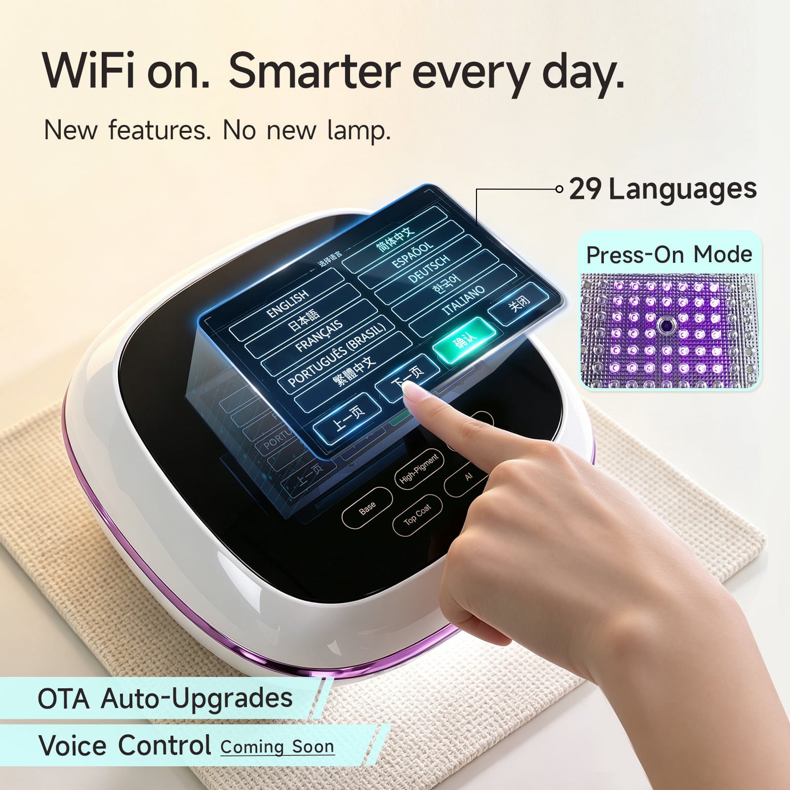  AI Smart Nail Lamp 135W UV LED Curing Lamp 310