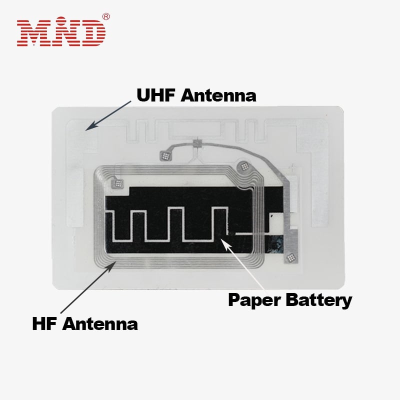 HF UHF Dual-Frequency RFID Temperature Sensor Logger Tag Mi8654TE