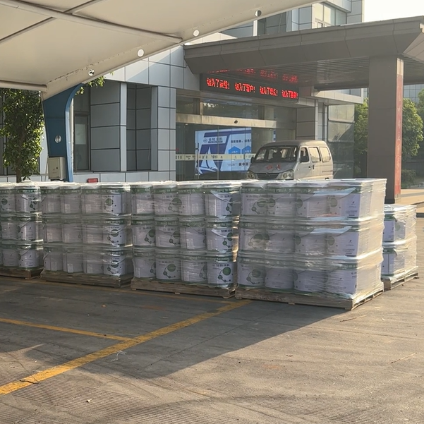 Display of products awaiting shipment.