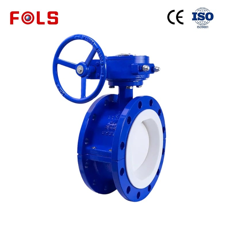 FOLS  Flange Soft Seal Soft PTFE Fluorine Lined Butterfly Valve