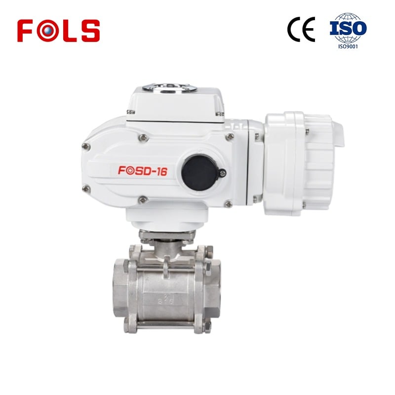 FOLS 3-Piece Electric Actuator Ball Valve With temperature control
