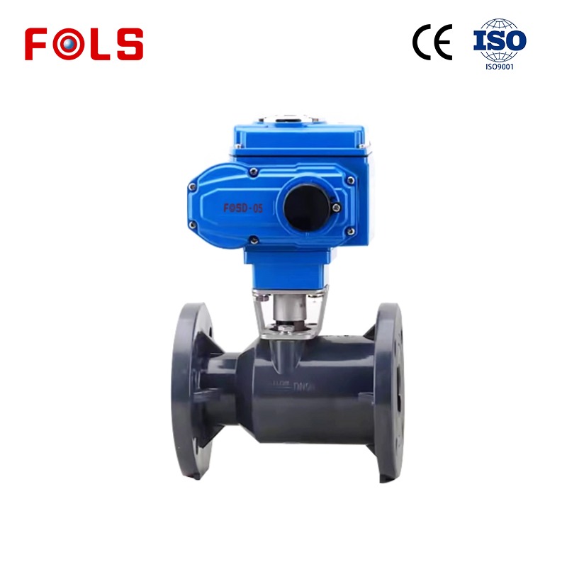 FOLS 2 Way Flange PVC Electric Ball Valve