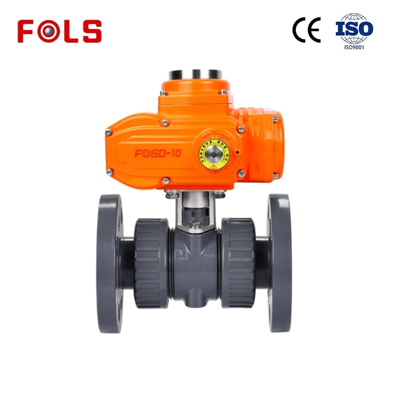 FOLS Explosion-proof 2 Way Flange PVC Electric Ball Valve