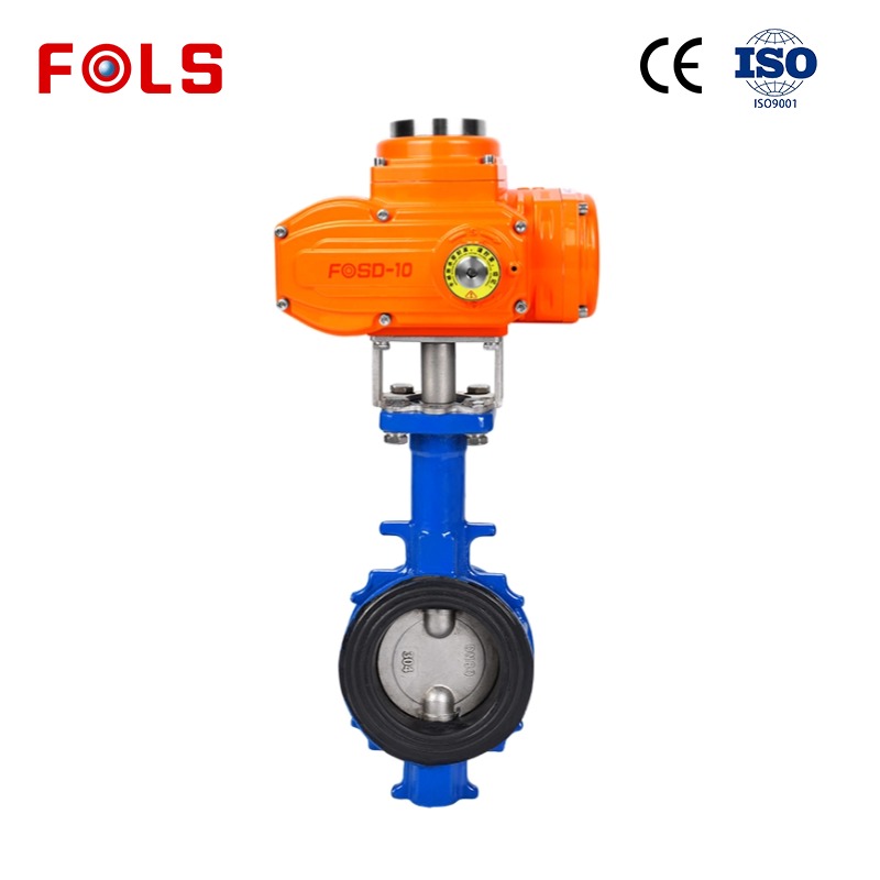 FOLS Explosion-proof  Cast Iron Wafer Electric Actuator Butterfly Valve（With bracket）