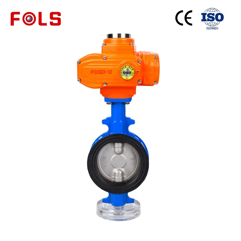 FOLS Explosion-proof  Cast Iron Wafer Electric Actuator Butterfly Valve