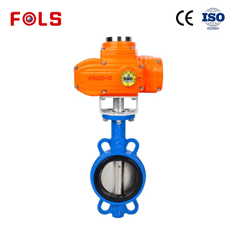 FOLS Explosion-proof Cast Iron Wafer Electric Actuator Butterfly Valve