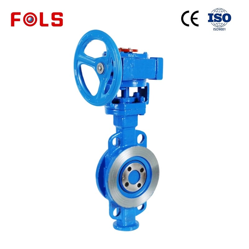 Turbine flange type hard sealed all stainless steel butterfly valve