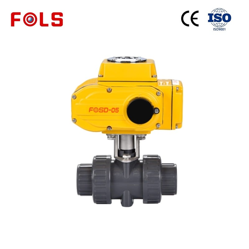 FOLS 2 Way True Union PVC Electric Ball Valve