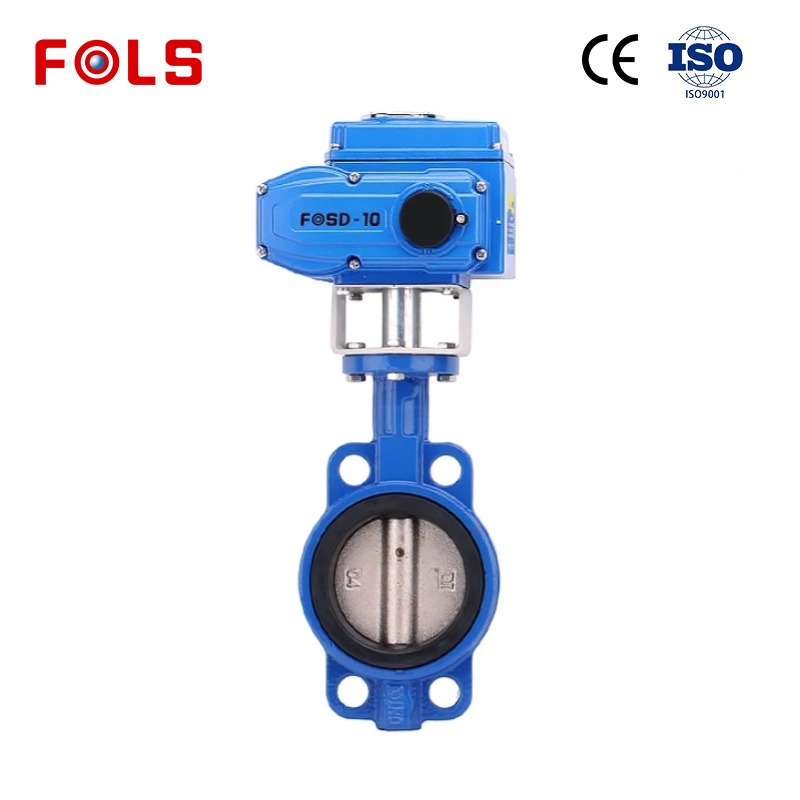 FOLS Cast Iron Wafer Electric Actuator Butterfly Valve