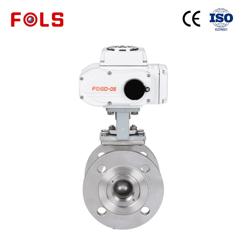 FOLS Electric Actuator Flange V Type Ball Valve
