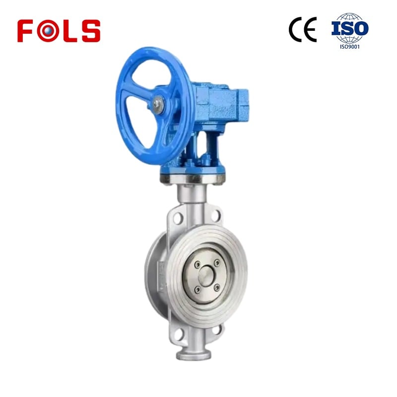 Turbine flange type hard sealed all stainless steel butterfly valve