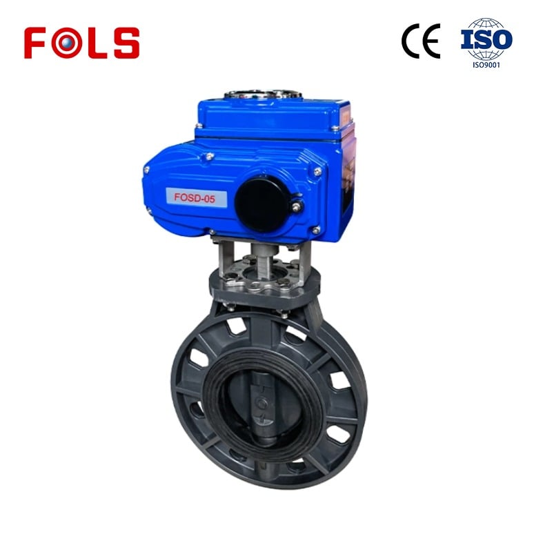 FOLS Wafer UPVC Electric Butterfly Valve