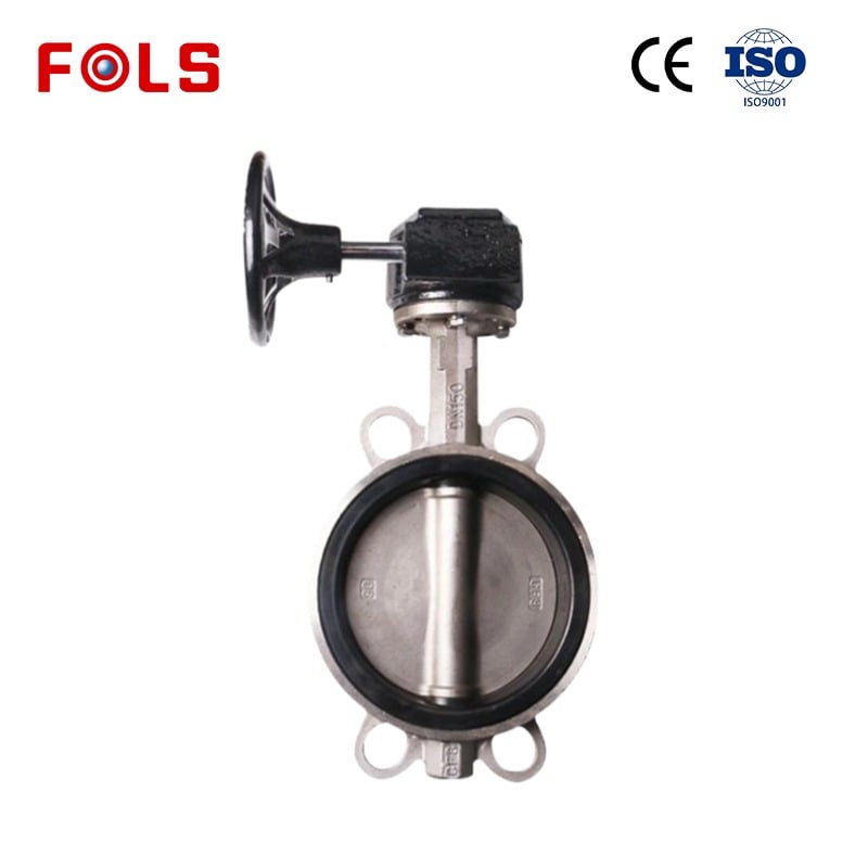 Turbine wafer type EPDM soft seal SS304/SS316 butterfly valve