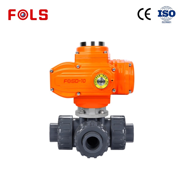 FOLS Explosion-proof 3 Way True Union PVC Electric Ball Valve