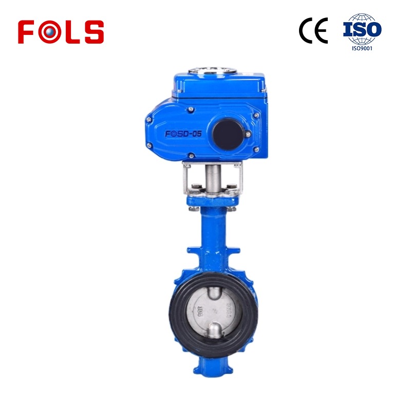 FOLS Cast Iron Wafer Electric Actuator Butterfly Valve