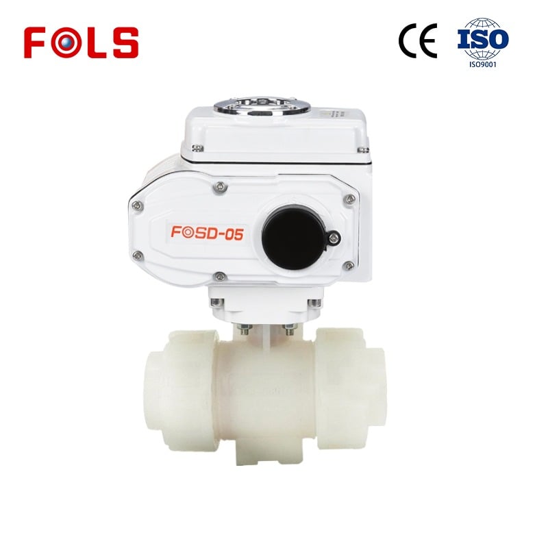 FOLS 2 Way True Union PVDF Electric Ball Valve