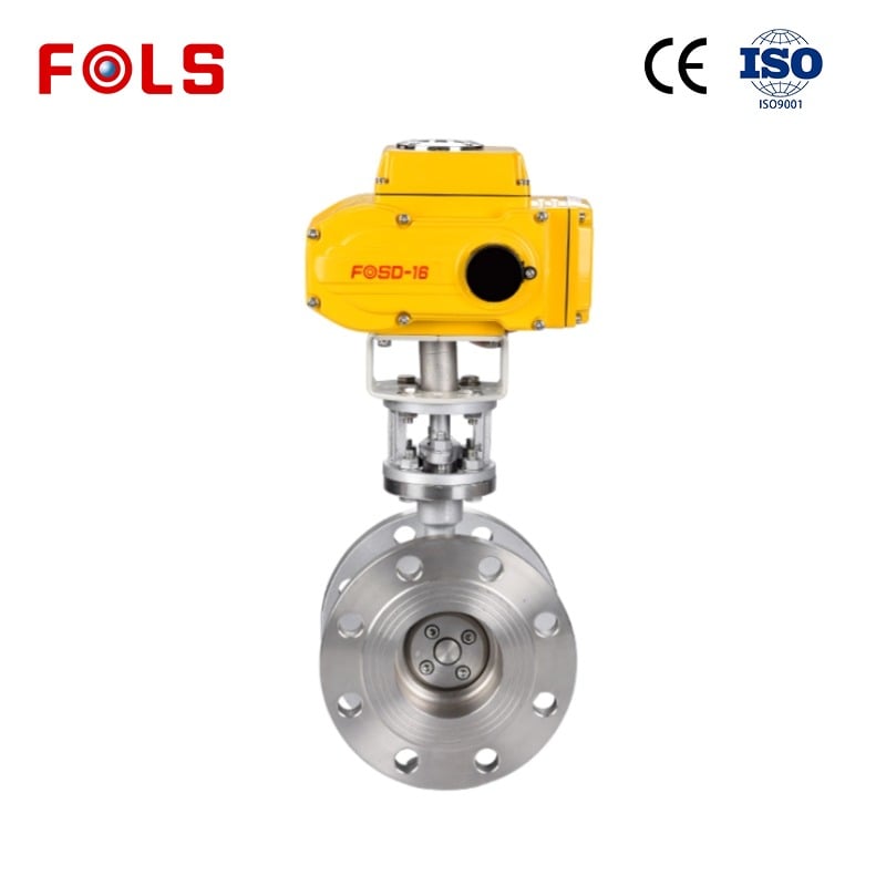 FOLS Metal Seal Electric Trieccentric Flange Butterfly Valve