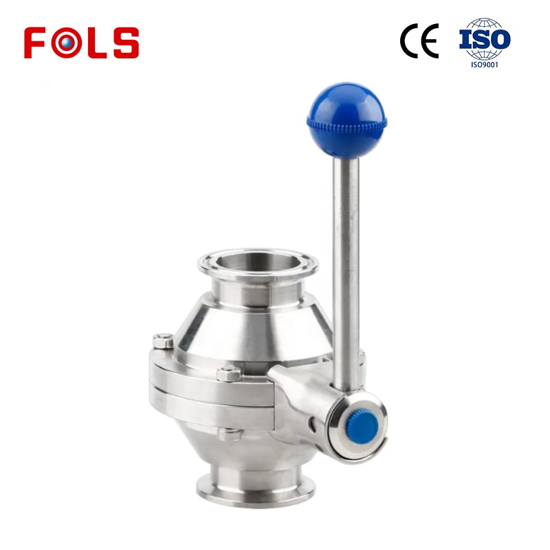 Handle sanitary grade stainless steel SS304/SS316 butterfly valve