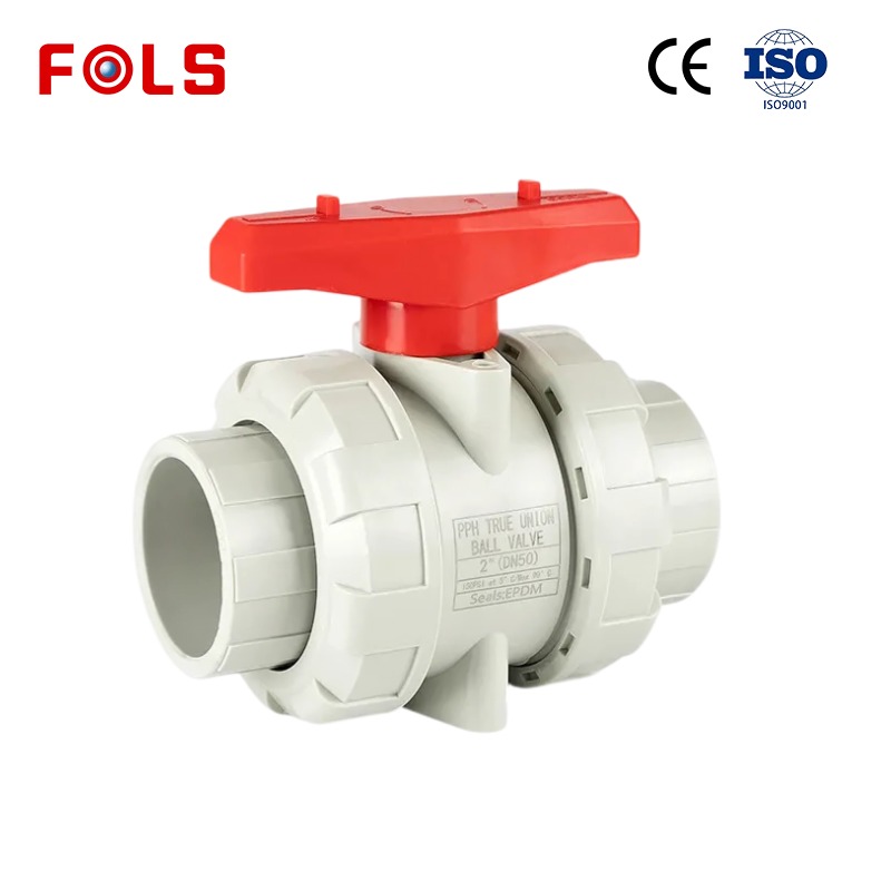 Butterfly handle plastic PP double way ball valve