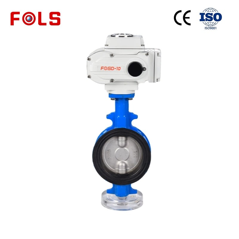 FOLS Cast Iron Wafer Electric Actuator Butterfly Valve