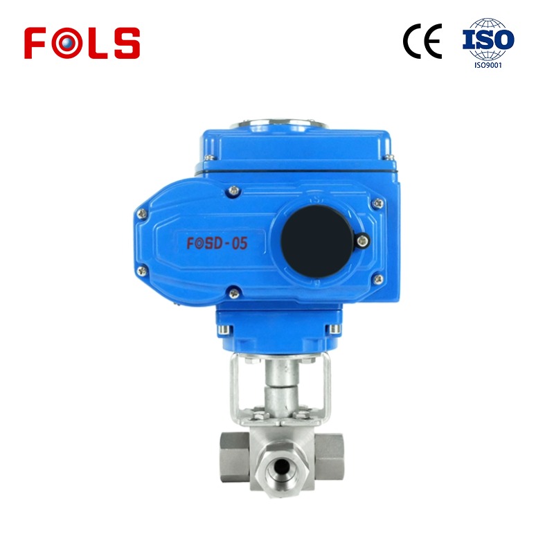 FOLS High Pressure Electric 3 Way Ball Valve