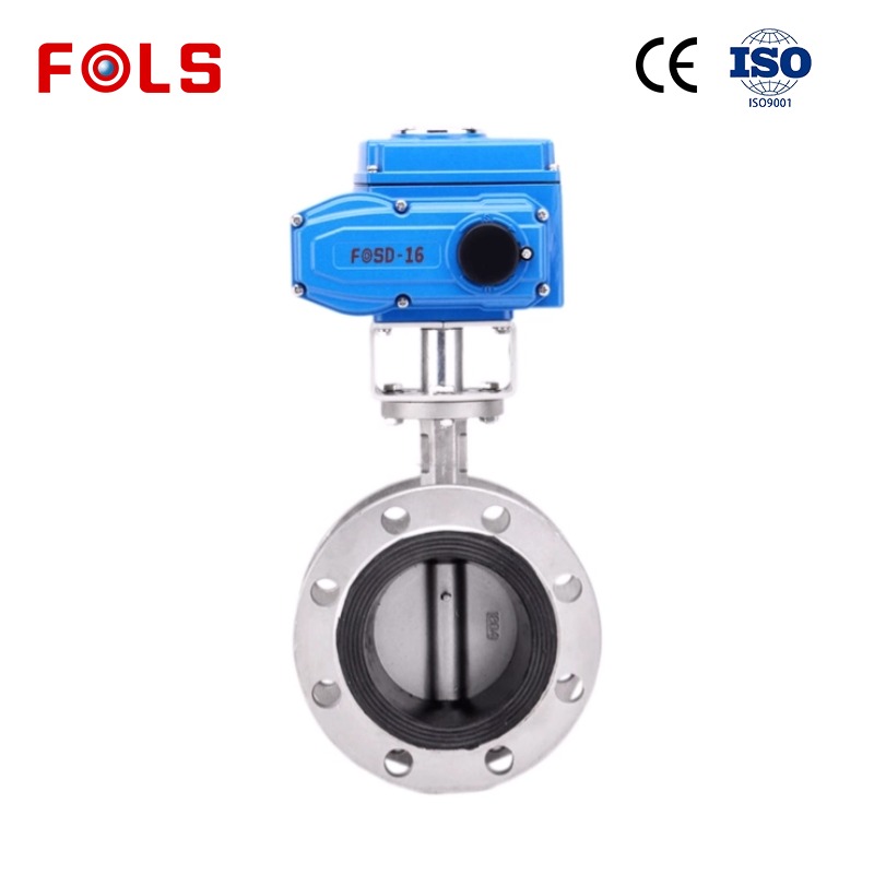 FOLS Electric Flange Butterfly Valve 