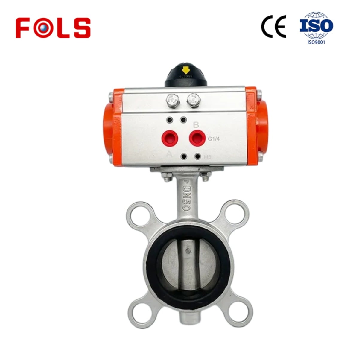 Pneumatic all stainless steel wafer type EPDM sealed butterfly valve