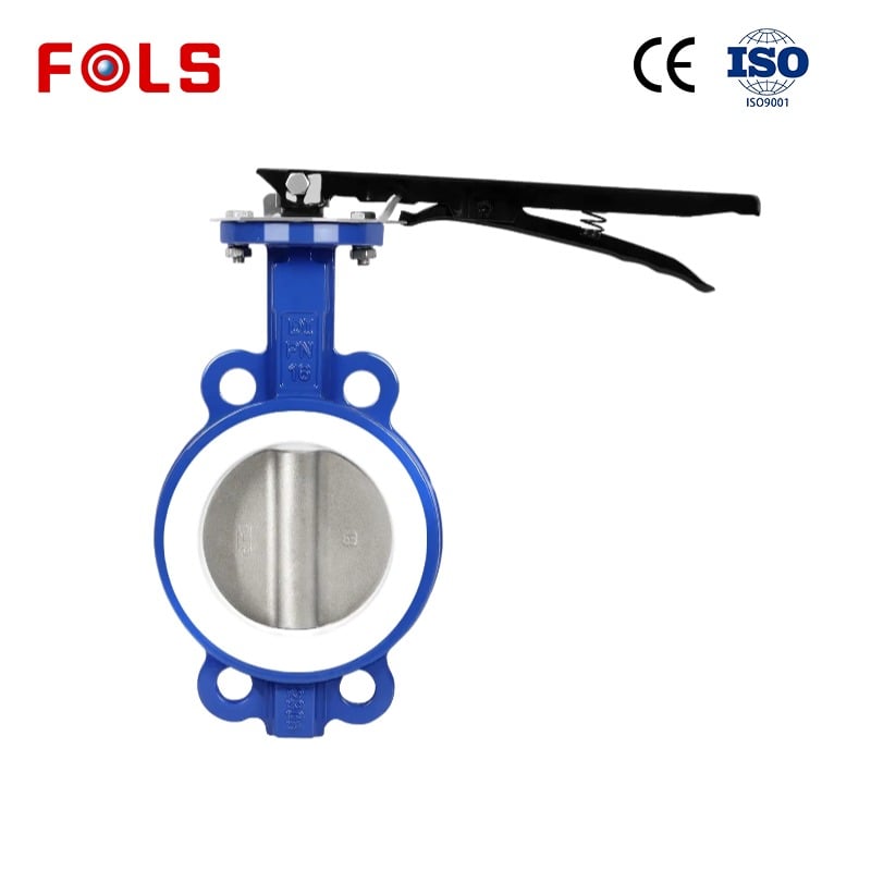 Handle full PTFE soft seal wafer butterfly valve