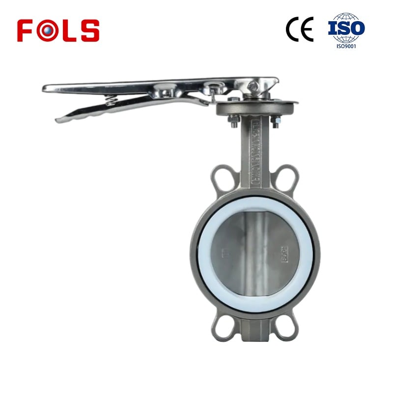 Handle wafer PTFE soft seal SS304/SS316 butterfly valve