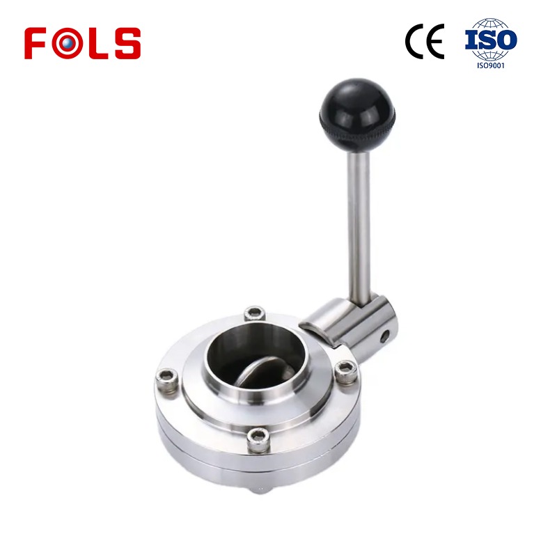 Handle sanitary grade stainless steel SS304/SS316 butterfly valve