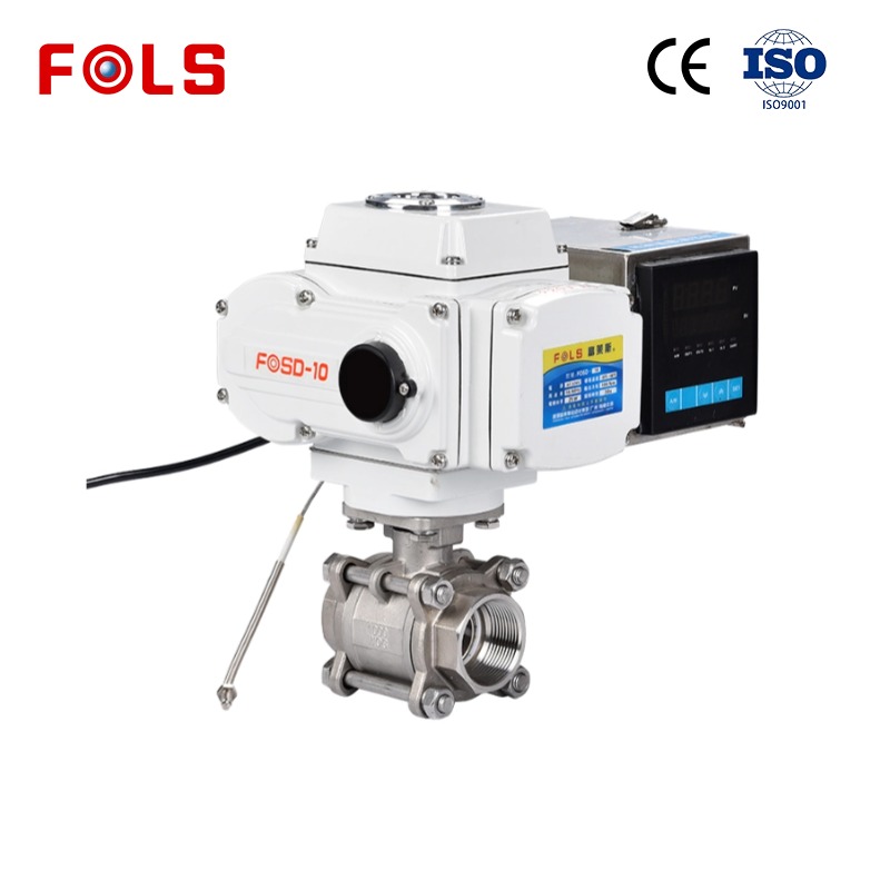 FOLS Intelligent Type 3-Piece Electric Actuator Ball Valve with Temperature control
