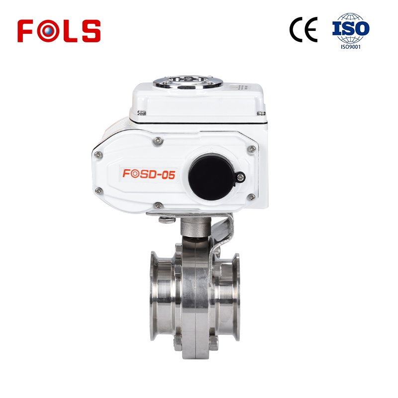 Electric clamp type sanitary butterfly valve